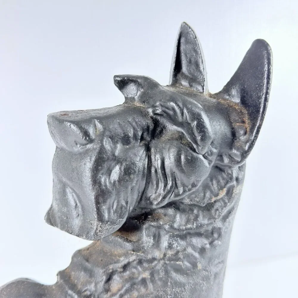 Vintage Cast Iron Scottie Dog Doorstop Begging Scottish Terrier Black 15